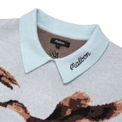 Malbon X 100 Thieves Buckshot Knit LS Polo -Trend Wear Shop M 8504 MLT 2