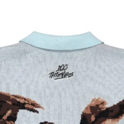 Malbon X 100 Thieves Buckshot Knit LS Polo -Trend Wear Shop M 8504 MLT 3