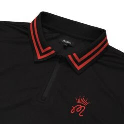 MALBON X BUDWEISER PERFORMANCE ZIP POLO -Trend Wear Shop M 8578 BLK RED 2