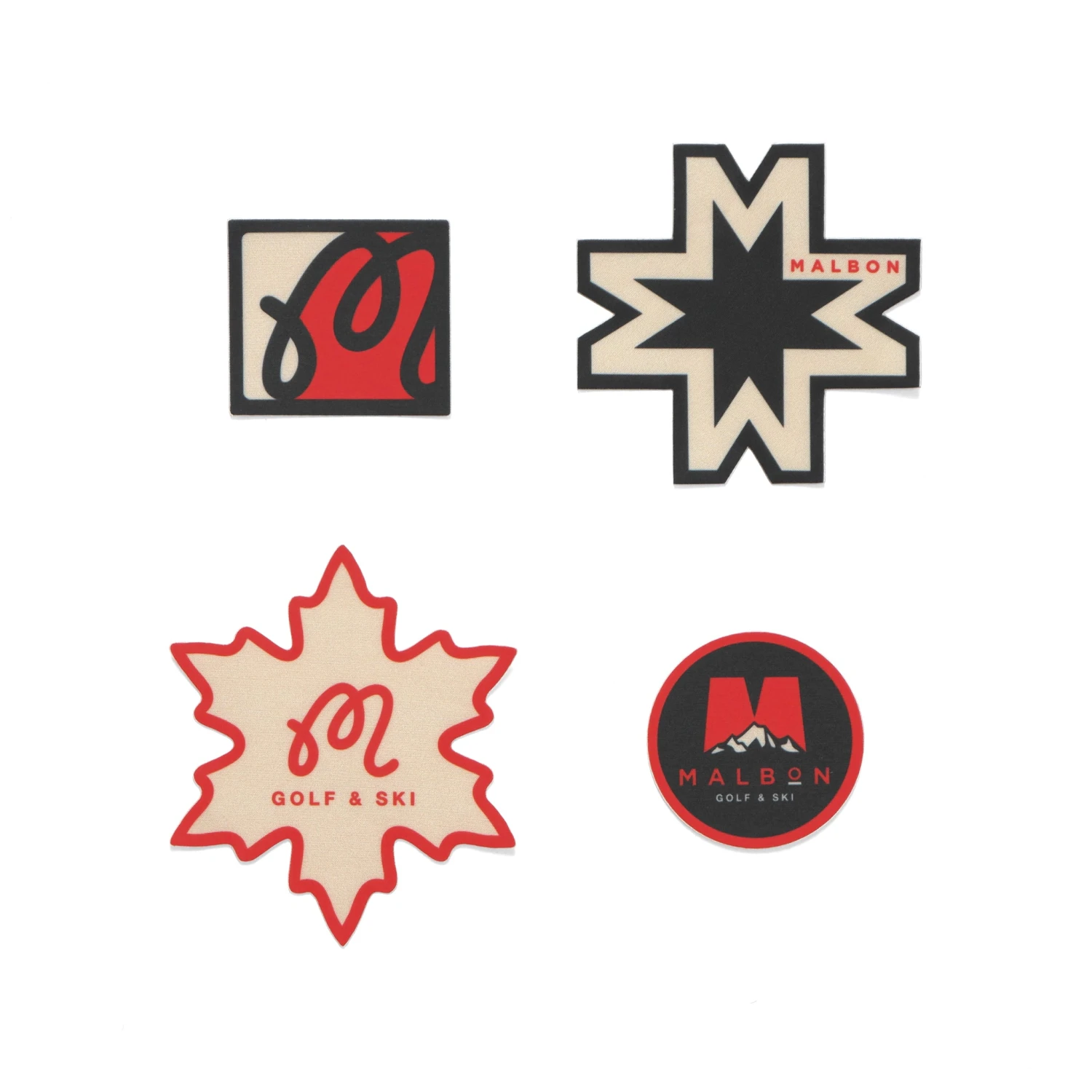 MALBON X NOSO GOLF AND SKI PATCHES (BLACK/RED PACK) 3 MALBON X NOSO GOLF AND SKI PATCHES (BLACK/RED PACK)